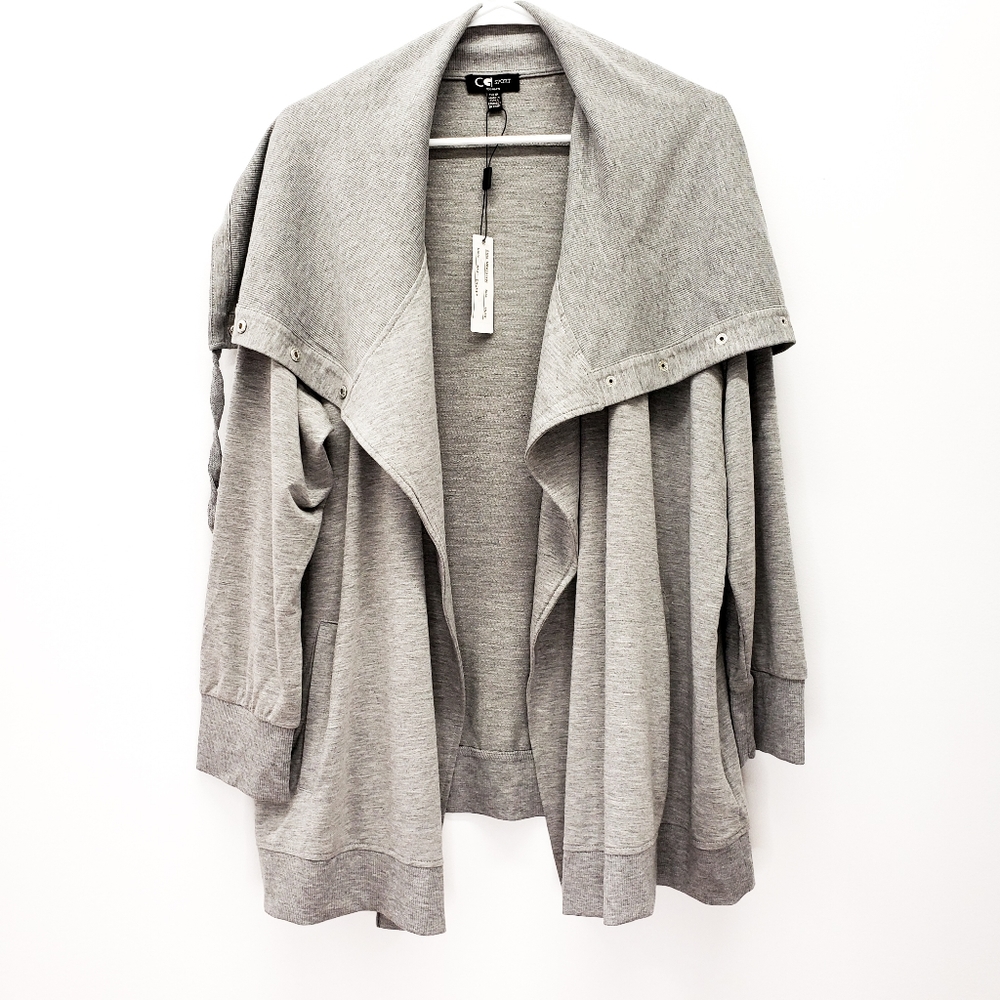Cable & Gauge - shawl collar cardigan Heathergrey